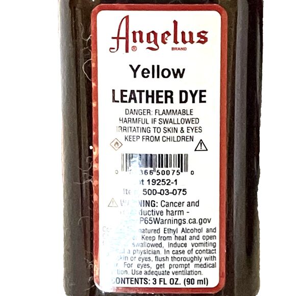 Angelus Leather Dye 2 NEW Purple + Yellow 3 Ounce Applicators Shoe Craft Purse - Picture 3 of 9